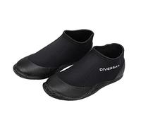 Folpus Stivali da Immersione Booties Surf Scarpe Aquatiche Neoprene 3mm Solido Duraturo con Punta Rinforzata Suola Silicone Adatti a Diving Escursionismo, Nero da 40 a 41