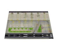Folpus Supporto Scenico Aeroportuale in Legno con Mappa Pista E Aree di Parcheggio Stampate E Superficie Liscia con Bordo per Base Diorama E Collezione Modelli Aerei Adatta per Hobby E Tempo Libero