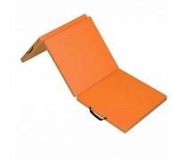 Folpus Tappetino per Esercizi Pieghevole con Maniglie Integrate E Materiale Resistente in Pelle Sintetica per Fitness, Arancione, Tappetino Pieghevole A Tre Sezioni in Pelle Spessa 180 60 5cm