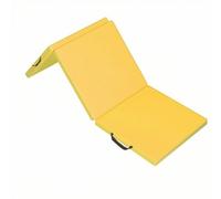 Folpus Tappetino per Esercizi Pieghevole con Maniglie Integrate E Materiale Resistente in Pelle Sintetica per Fitness, Giallo, Tappetino Pieghevole A Tre Sezioni in Pelle Spessa 180 60 5cm