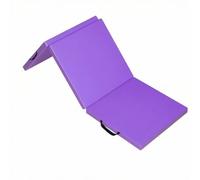 Folpus Tappetino per Esercizi Pieghevole con Maniglie Integrate E Materiale Resistente in Pelle Sintetica per Fitness, Viola Chiaro, Tappetino Pieghevole A Tre Sezioni in Pelle Spessa 180 60 5cm