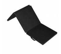 Folpus Tappetino per Esercizi Pieghevole con Maniglie Integrate E Materiale Resistente in Pelle Sintetica per Fitness, Nero, Tappetino Pieghevole A Tre Sezioni in Pelle Spessa 180 60 5cm