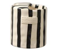 Folpus Tazza Caffè in Ceramica 300ml Creativa Strisce Dipinte a Mano Porta Mescolatore Unica Multiuso Adatta per Cucina Pausa Caffè Regalo Decorazione Casa, Nero