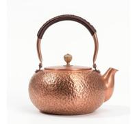 Folpus Teiera Artigianale in Rame Puro Teiera da Fuoco Kettle per Preparare Tè con Manico Comodo Controllo Sicuro Del Versaggio, 1800ml, Martellato