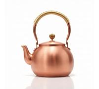 Folpus Teiera Artigianale in Rame Puro Teiera da Fuoco Kettle per Preparare Tè con Manico Comodo Controllo Sicuro Del Versaggio, 1600ml, Liscio