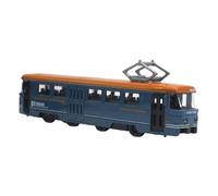 Folpus Tram Tram Elettrico Modello di Trasporto Modello 1:90 Scala della Decorazione da Collezione da Collezione di Oggetti Regalo per la Decorazione Regale, Blu retrò