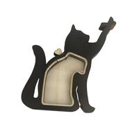 Folpus Urna commemorativa in legno per di animali domestici, contenitore per ceneri di di cane e gatto, ornamento per la famiglia, Nero