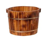 Folpus Vasca per pediluvio in legno, vasca per pediluvio con doppio manico, vasca per pediluvio in legno multiuso, vasca per sauna, viaggio, L