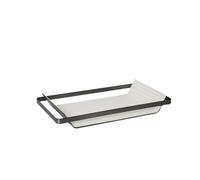 Folpus Vassoio da Scrivania Organizer Rettangolare Portadocumenti Vassoio Valet Portaoggetti con Metallo Scuro E Interno Goffrato Design Sobrio E Pannelli, Bianco, Piccolo 36 18.5 5cm