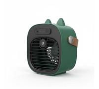 Folpus Ventilatore Umidificante Portatile Ventilatore Nebulizzatore Raffrescatore Personale Ventilatore da Tavolo Silenziosa con Spruzzo Fine Raffrescamento, Green