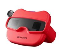 Folpus Visore 3D per Bambini Visore Educativo Proiettore Diapositive Stereoscopio Tascabile Occhiali per Immagini con profondità E Dettaglio Struttura in E, Rosso