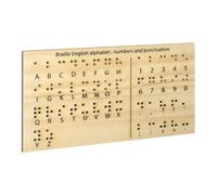 Folpus Wood Braille Alphabet and Numbers Board Assistenza didattica Pratica compatta Pratica di apprendimento per principianti.