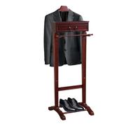 FOLREORP Indossatore da Camera in Legno con Tray, Porta Pantaloni e Scarpiera Servomuto per Uomo e Donna con Cassetto Uomo Morto Appendiabiti per Soggiorno Dell'ufficio Bagno Servo Muto per Camera