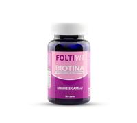 FOLTI VIT Biotina 180 perle (6 Mesi), Integratore Alimentare per Capelli, Unghie e Pelle con Biotina, Zinco, Olio di Borragine e Vitamina E, Senza Glutine e Senza Lattosio