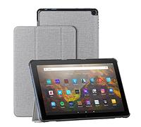 Foluu - Custodia per tablet Fire HD 10 (11ª generazione 2021), sottile, leggera, con supporto trifold Smart PU per tablet Amazon Fire HD 10 11ª generazione 2021, colore: Grigio
