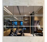 FOLUVUR 12 specchi da palestra per casa e palestra, piastrelle per parete 30,5 x 30,5 cm, set di specchi quadrati da soffitto senza cornice, perfetto per centrotavola da tavolo, pannelli a specchio,