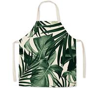 FOMAISELF Grembiule da cucina per bambini in lino con motivo a foglia Grembiule per bambini, grembiuli per figlia e figlio per la festa di pittura di cottura al forno