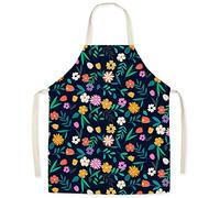 FOMAISELF Grembiule da cucina per bambini in lino-grembiule per bambini con motivo a fiori carini, grembiuli per figlia figlio per cucinare la festa di pittura al forno