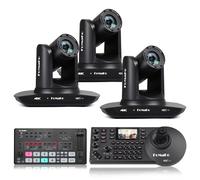 FoMaKo 4K 20X PTZ Camera HDMI, tracciamento automatico AI, per lezioni online e tutorial di competenze in live streaming, aggiornabile a NDI 6 (K20UHX3+M1+KC608 Pro)