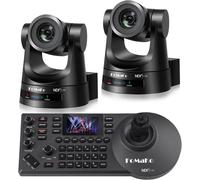 FoMaKo Pacchetto telecamera NDI PTZ 30X HDMI 3G-SDI IP PoE (2 pezzi) Controller NDI PTZ Tastiera controller telecamera IP PoE (KN30Ax2+KC608N)