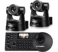 FoMaKo PTZ Camera HDMI Set di 20x Zoom AI 1080@60 con 3G-SDI/HDMI/IP PoE, per YouTube OBS Live Streaming (2 x telecamera SDI PTZ e 1 x controller IP PTZ) - BH202