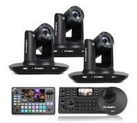 FoMaKo Telecamera PTZ 4K 20X con HDMI, tracciamento automatico tramite IA, ideale per funzioni religiose, istruzione, conferenze ed eventi; certificata NDI 6 e NDI HX3 (K20UHX3+KC602+KC608 Pro)
