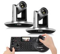 FoMaKo Telecamera PTZ HDMI con tracciamento automatico AI Gen 3, zoom ottico 20x, per funzioni religiose e attività didattiche (2 pezzi) + controller PTZ KC608 Pro (pacchetto PTZ FMK12UH Prox2 + KC608