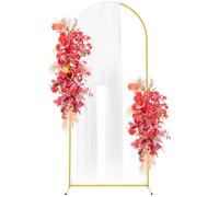Fomcet Sfondo ad arco per matrimonio, in metallo dorato, 1,8 m, telaio ad arco per cerimonie, feste di compleanno, laurea, baby shower, anniversario, decorazione