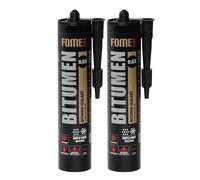 FOME FLEX Sigillante bituminoso professionale BITUME [2 x 300 ml], resistente agli agenti atmosferici, per sigillare e incollare rivestimenti bituminosi per tetti.