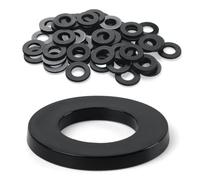 FOMGIIN Rondelle in plastica M10 x 16 mm, 50 pezzi, nero, in plastica, rondelle per carrozzeria, rondelle in nylon, rondelle di plastica, per idraulici, isolamento elettrico