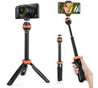 FOMITO Asta di estensione per mini selfie stick treppiede impugnatura per Canon Nikon Sony SLR DSLR fotocamere, iPhone 11 Pro Max Samsung OnePlus Google Smartphone Vlogging
