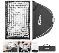 FOMITO Softbox rettangolare con striscia a sgancio rapido, 60 x 90 cm, con griglia per fascio di luce, per illuminazione da studio fotografico, 60 x 90 cm