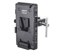 Fomito V-Lock V-Mount - Adattatore batteria con super morsetto per supporto di illuminazione, treppiedi, barra di supporto con uscita D-TAP/DC/USB per videocamera, fotocamera, luce video LED, monitor
