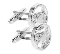 FOMIYES 1 Paio Gemelli del volante Pink per uomini gemelli da uomo Collegamenti del cuffio accessori per da uomo Metallo Silver
