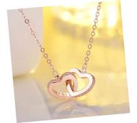FOMIYES 1 Pezzo Collana a Cuore Collane Cardiache Collana Con Ciondolo Cuore D'amore Per Delicato Doppio Gioielli Da Collo Da Donna Ciondolo Al Collo Collana Chic D'oro Argento