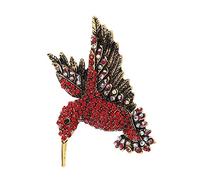 FOMIYES 1 Pezzo Stumetta Per Uccelli Diamantato Spilla Di Uccelli Spilla Unisex Di Diamanti Uomini e Donne L' Back Da Collare a Uccellino Pin Del Vestito Rosso