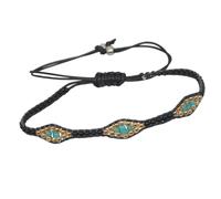 FOMIYES 1 Pz braccialetto bohémien bracciali tallone braccialetto per le donne rapido perline catena amicizia Frauen Armband braccio damen bracciale bohémien Corda intrecciata Nero