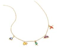 FOMIYES 1 Pz Little Dinosaur Clavicle Chain arredamento dinosauro collanina colorate collana di dinosauri collana a forma di serpente Ciondolo per borsa Zircone Golden