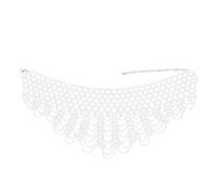 FOMIYES 1 Pz Sciarpa Intrecciata Collo Del Tronco Collare Finto Di Perle Bavaglino Di Perle Girocollo Da Donna Con Colletto Finto Collane Grosse Per Le Donne Collana Bianca