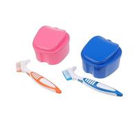 FOMIYES 1 Set Set Di Spazzolini Da Denti Contenitori Di Plastica Per Vestiti Spazzola a Setole Morbide Per Protesi Contenitore Per Immersione Della Protesi Kit Uomo Spazzolino Forniture Pp