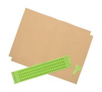 FOMIYES 1 set Tavoletta Braille con Punteruolo Colonne Leggero e Portatile per Scrittura Braille per Persone Non Vedenti Include Punteruolo