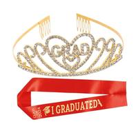FOMIYES 1 Set Tiara in Metallo Fascia Graduatoria Decorazioni per Laurea Coroncina per Sash in Satin