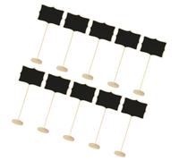 FOMIYES 10 Pezzi Mini Lavagne in Legno con Supporto, Cartelli Lavagna Cancellabili per Buffet e Segnaposto, Lavagne Decorative per Casa, Matrimoni e Ristoranti