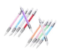 FOMIYES 10 Pezzi Pennelli Nail Art Doppia Punta Silicone con Manico Acrilico Strumento Multifunzionale per Pittura Dotting e Rilievo per Uso Professionale e Diy Casa
