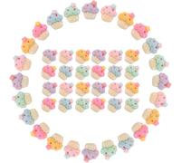 FOMIYES 100 Mini Ciondoli in Resina a Dorso Piatto a Forma di Cupcake - Ornamenti Decorativi per Fermagli per Chioma Fai da Te Accessori Artigianali Leggeri e Resistenti per Creazione