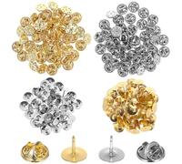 FOMIYES 100 Paia Perni di Bloccaggio a Farfalla in Metallo, Dorsi per Spille e Perni Posteriori di Frizione, Ricambi per Creazione Gioielli e Artigianato, Sicurezza Extra per Spille