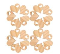 FOMIYES 100 Pezzi Cuori in Legno a Forma di Cuore per Decorazione e Abbellimento, Materiale Artigianale in Legno Beige di Fattura per Ufficio e Studio