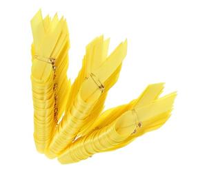 FOMIYES 100 Pezzi Spilla a Forma di Nastro Giallo in Poliestere e Metallo Resistente, Multifunzionale per Sensibilizzazione Sul Cancro Infantile e Donazioni Benefiche