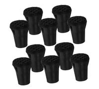 FOMIYES 10pezzi Punte Per Bastoni Da Camminata Antiscivolo in Gomma Nera Copripunte Protettivi Resistenti Per Bastoni Da Trekking e Stampelle Facili Da Installare Aumentano Stabilità