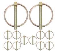 FOMIYES 12 perni di sicurezza con anello circolare: perno di sicurezza zincato da 1/4 x 1-3/4", elemento di fissaggio per filo metallico per progetti di bloccaggio di rampe per rimorchi di
